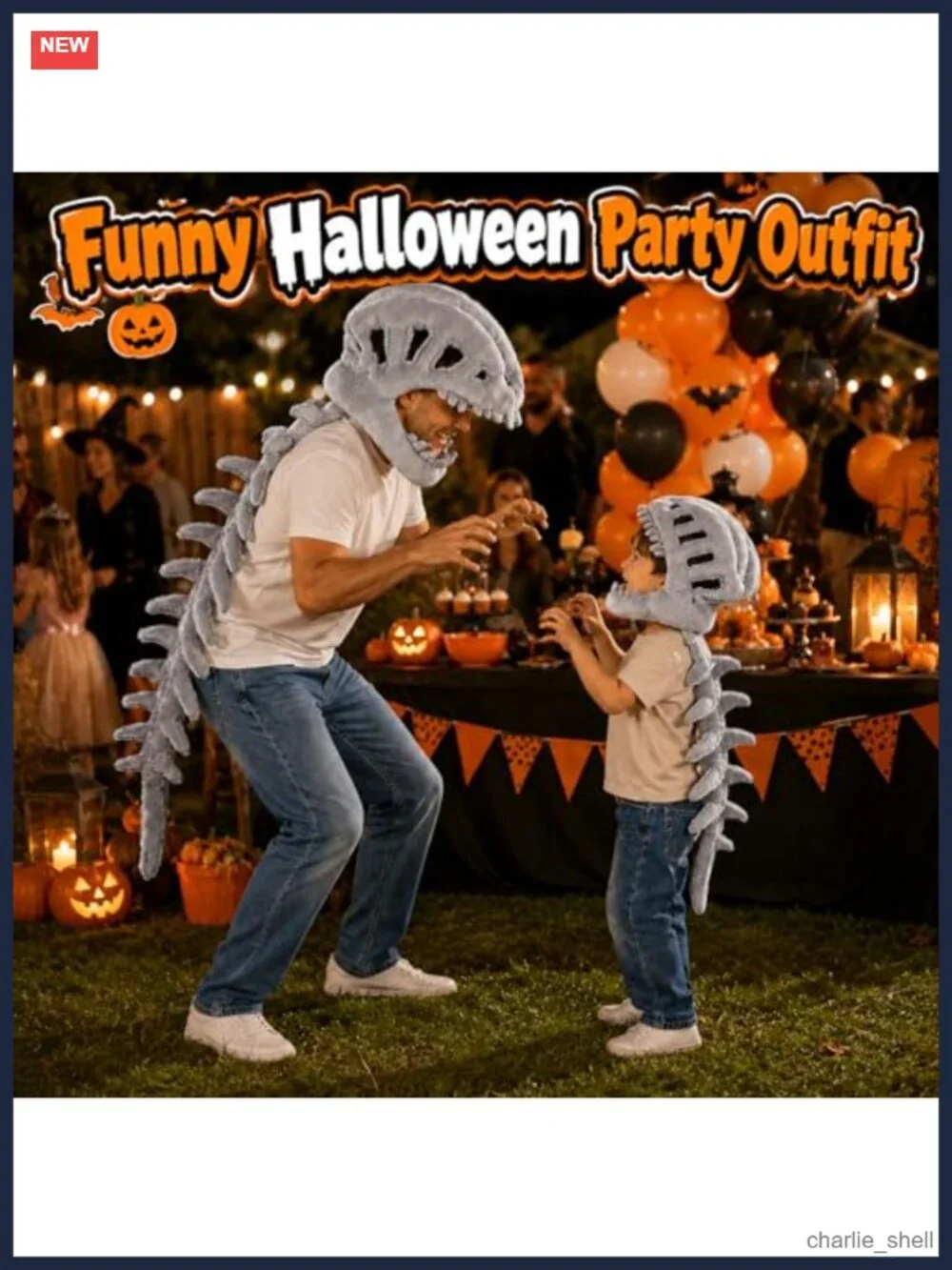 Dinosaur Skeleton Costume 3D Spinosaurus Plush Skull Spine Dress Up